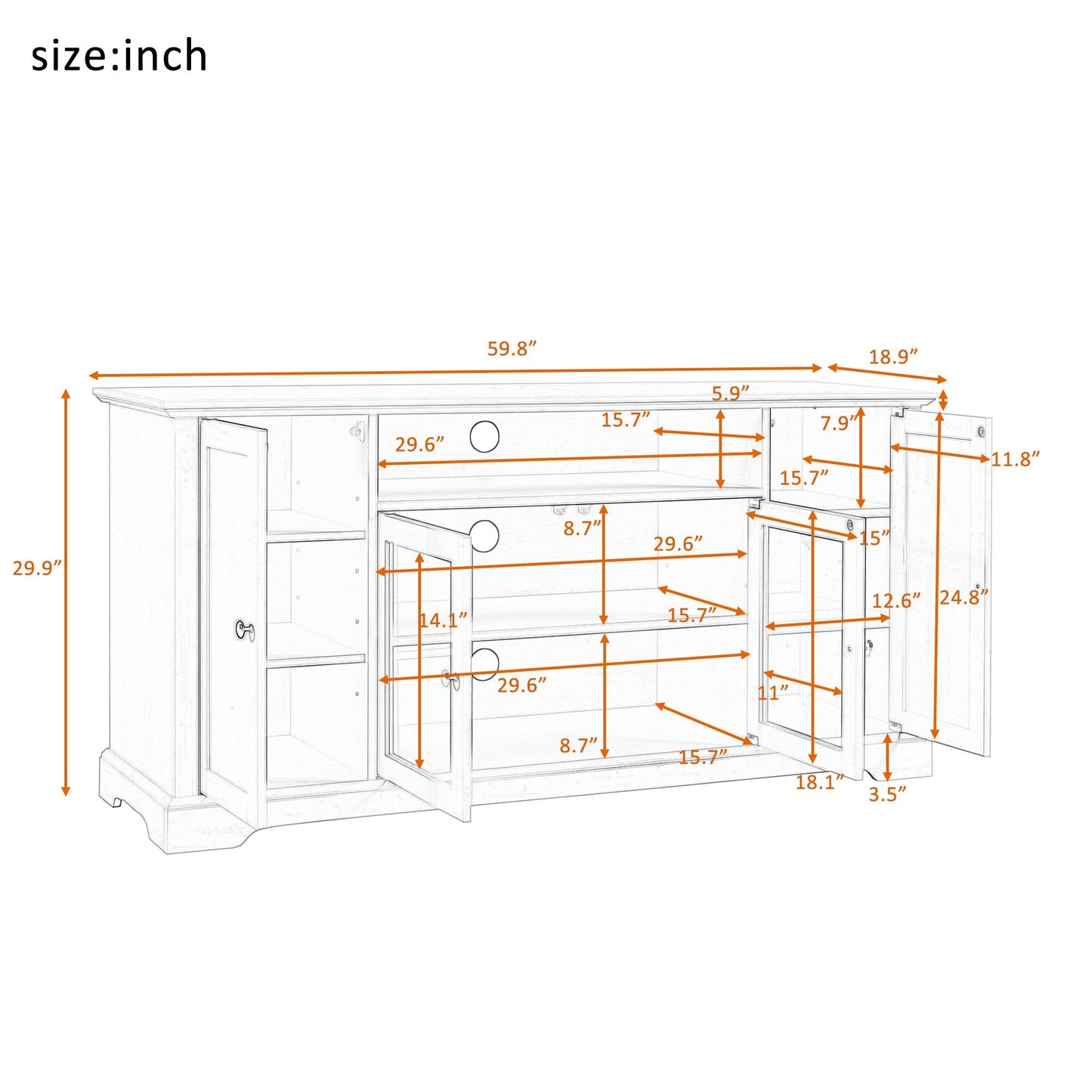 GZMR Modern/Contemporary White Tv Cabinet (Accommodates TVs up to 65-in)