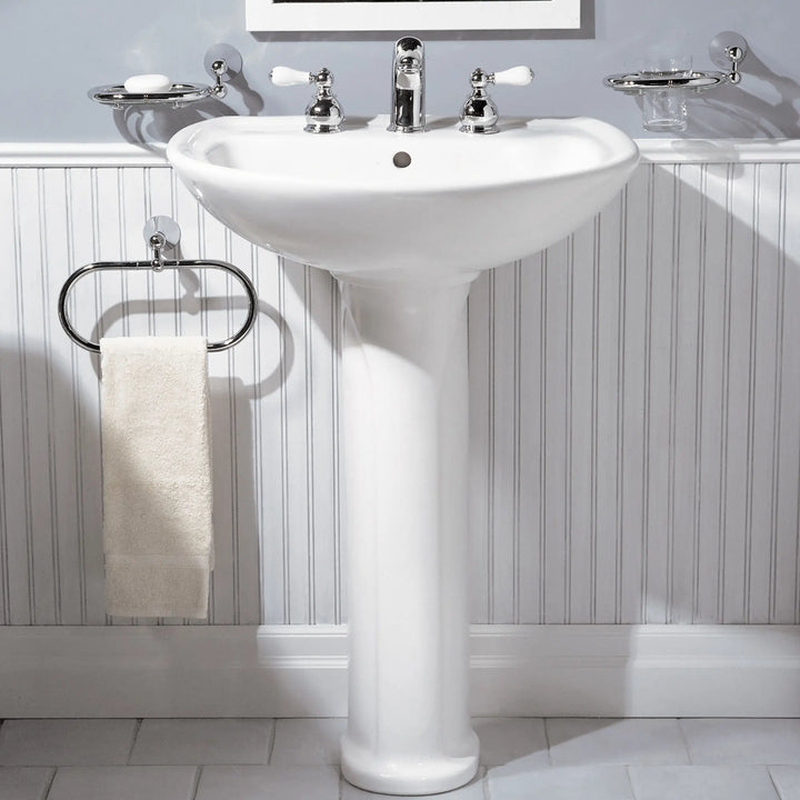 American Standard Cadet Pedestal Combo Bathroom Sink with 8 in. Faucet Centers in White