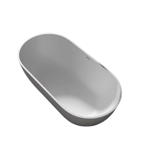 Ariana 59 in. x 29.5 in. Stone Resin Solid Surface Flatbottom Freestanding Soaking Bathtub in White