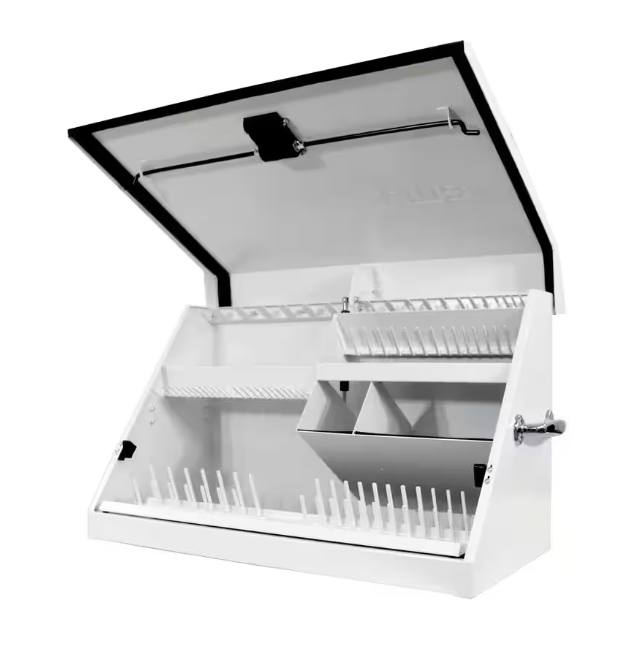 31 in. W x 16 in. D Portable White Triangle Top Tool Chest for Sockets, Wrenches and Screwdrivers
