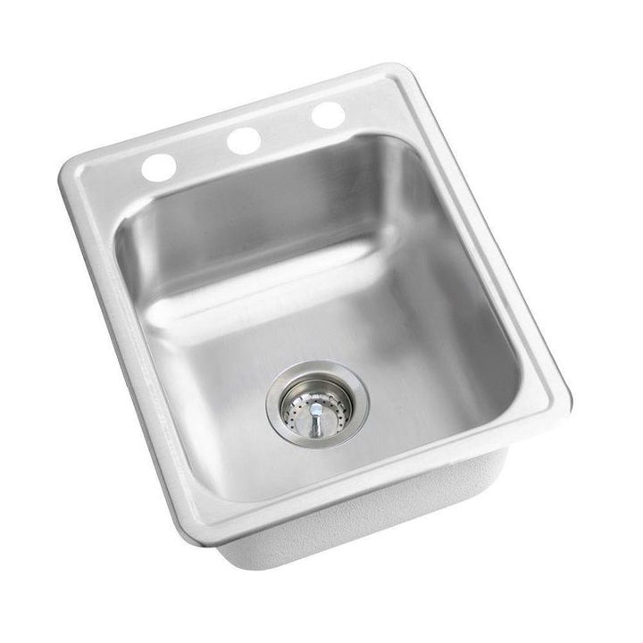 Dayton Drop-In Stainless Steel 17 in. 3-Hole Single Bowl Bar Sink