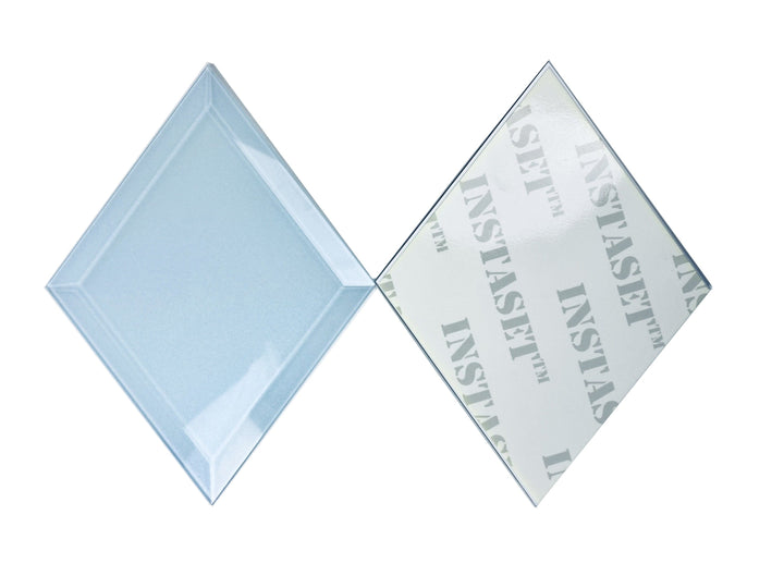 Abolos Diy Blue 6-in x 8-in Glossy Glass Subway Diamond Peel and stick Wall Tile product image