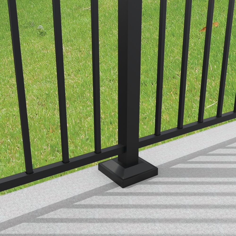 Freedom 6-in Black Metal Surface Mount For Metal Fence
