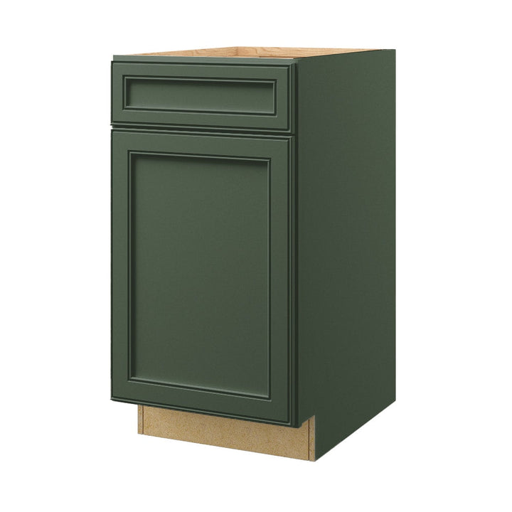 allen + roth Heathrow 18-in W x 34.5-in H x 24-in D Sage 1-Drawer Pull-out Wastebasket Base Fully Assembled Cabinet (Recessed Panel Style)