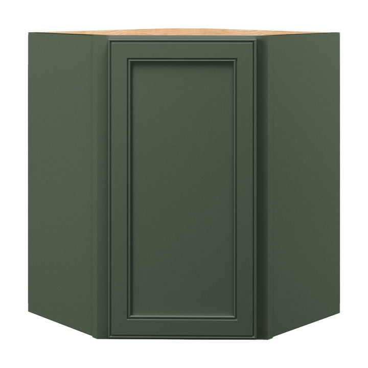 allen + roth Heathrow 24-in W x 30.125-in H x 12-in D Sage Diagonal Corner Wall Fully Assembled Cabinet (Recessed Panel Square Style)