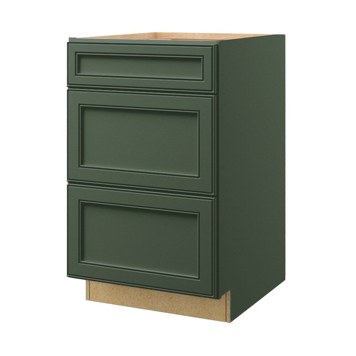 allen + roth Heathrow 21-in W x 34.5-in H x 24-in D Sage 3-Drawer Base Fully Assembled Cabinet (Recessed Panel Style)