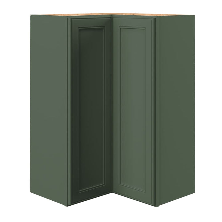 allen + roth Heathrow 24-in W x 39.125-in H x 12-in D Sage Diagonal Corner Wall Fully Assembled Cabinet (Recessed Panel Square Style)