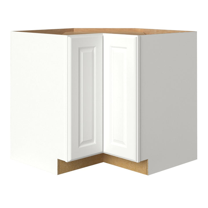 allen + roth Tilson 36-in W x 34.5-in H x 24-in D Linen L-shaped Corner Base Fully Assembled Cabinet (Raised Panel Square Style)