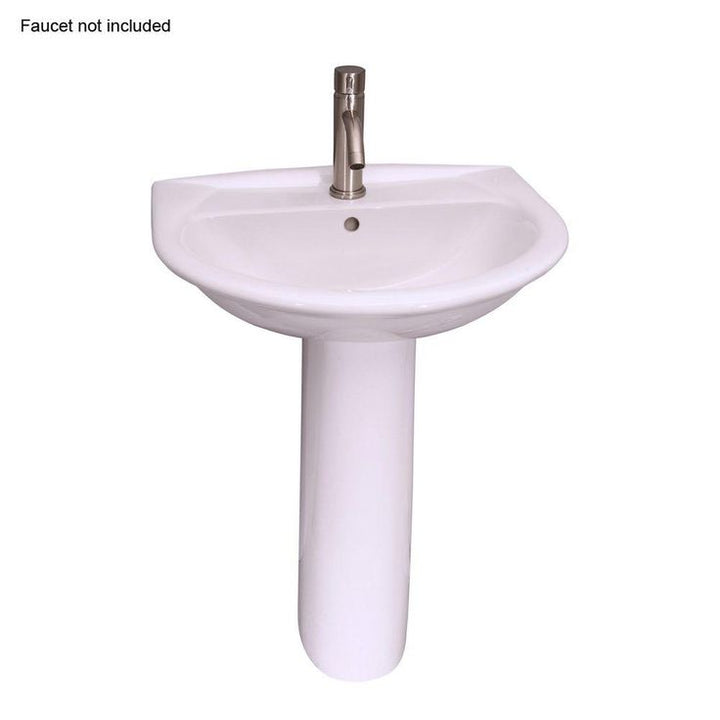 Barclay Products Karla 24 in. Pedestal Combo Bathroom Sink with 1 Faucet Hole in White