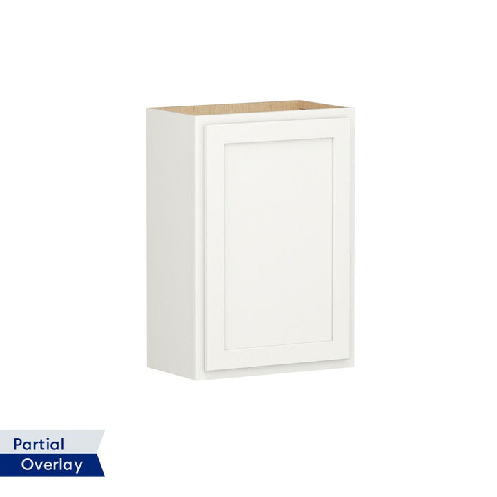 Shenandoah PRO Express Breckenridge 21-in W x 30.125-in H x 12-in D Linen Partial Overlay Wall Fully Assembled Plywood Cabinet (Recessed Panel Shaker Door Style)