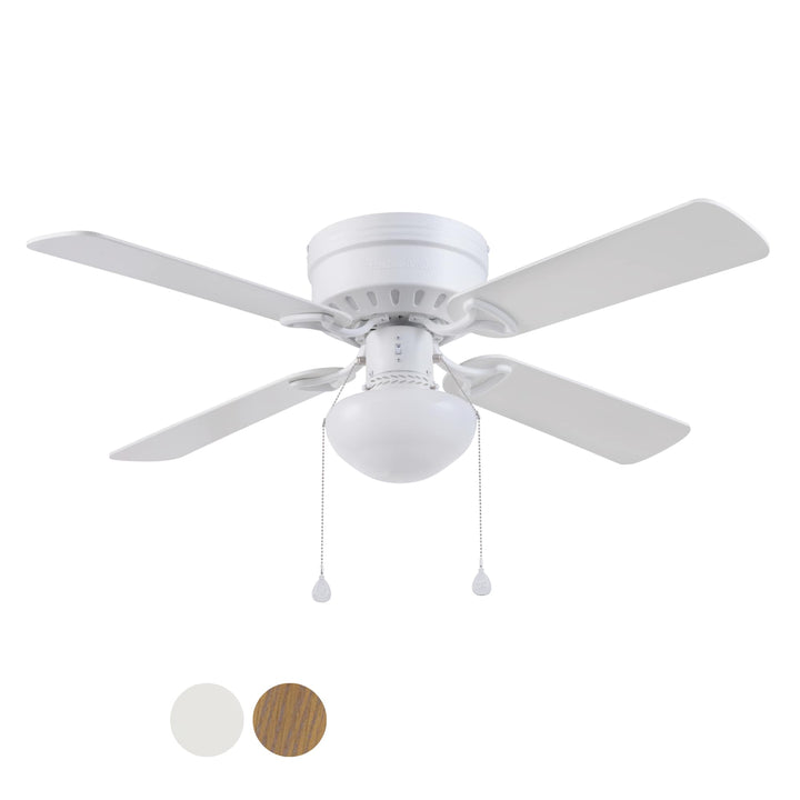 Harbor Breeze Armitage 42-in White LED Indoor Flush Mount Ceiling Fan with Light Kit (4-Blade)