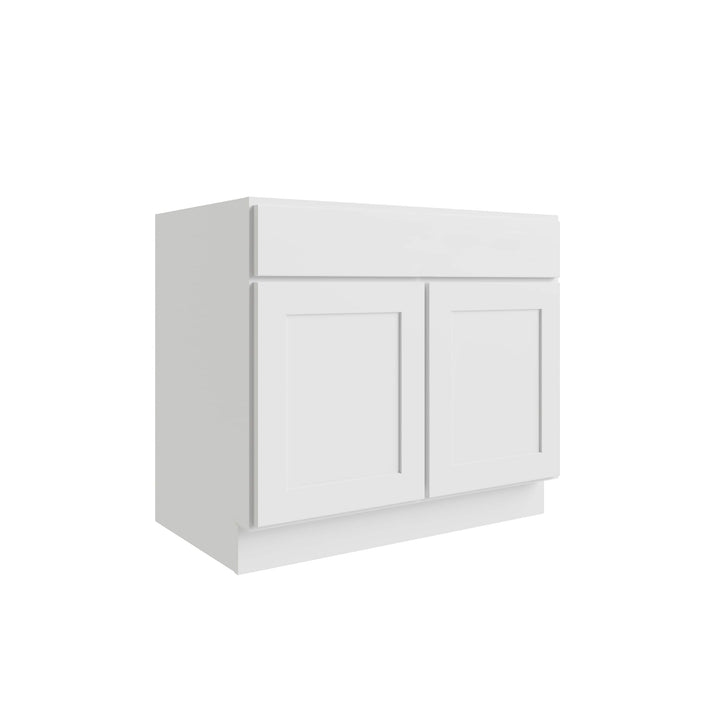 RELIABILT Parkstone 27-in W x 34.5-in H x 24-in D White Sink Base Fully Assembled Plywood Cabinet (Flat Panel Shaker Style)