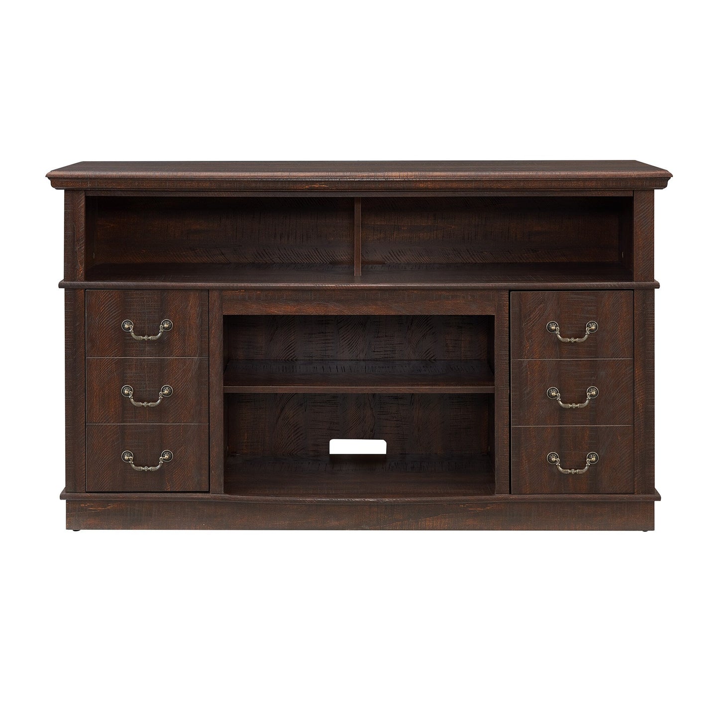 Fun Orange TV-STAND Farmhouse/Rustic Espresso Tv Cabinet (Accommodates TVs up to 65-in)