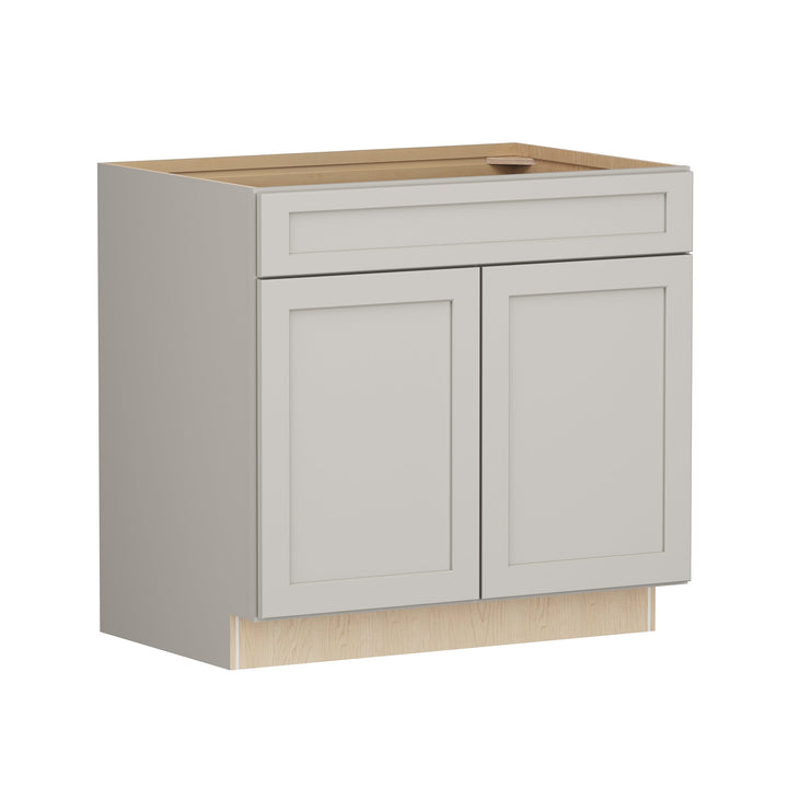 Shenandoah PRO Express Breckenridge 36-in W x 34.5-in H x 24-in D Stone Full Overlay 1-Drawer Base Fully Assembled Plywood Cabinet (Recessed Panel Shaker Style)