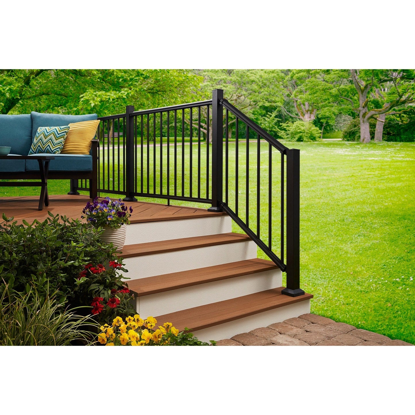 Fiberon CitySide Matte Black Aluminum Deck Line Post