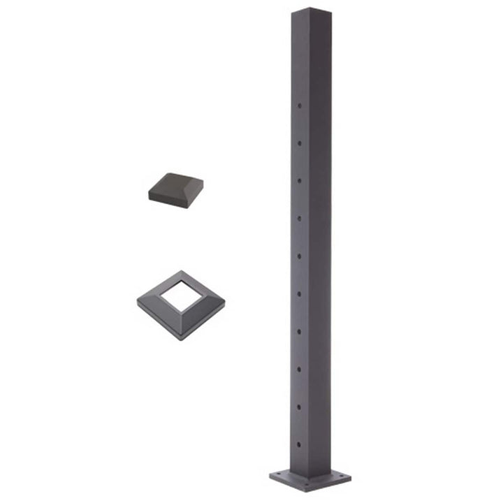 Deckorators Contemporary cable 2.5-in x 2.5-in x 3-1/4-ft Aluminum Deck End Post
