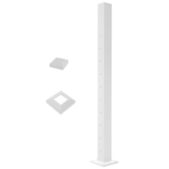 Deckorators Contemporary Cable 2.5-in x 2.5-in x 4-ft Aluminum Deck Bottom Stair Post