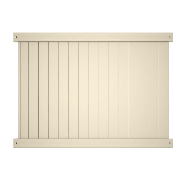Outdoor Essentials Lakewood 6-ft H x 8-ft W Tan Privacy Vinyl Flat-top Fence Panel (Unassembled)