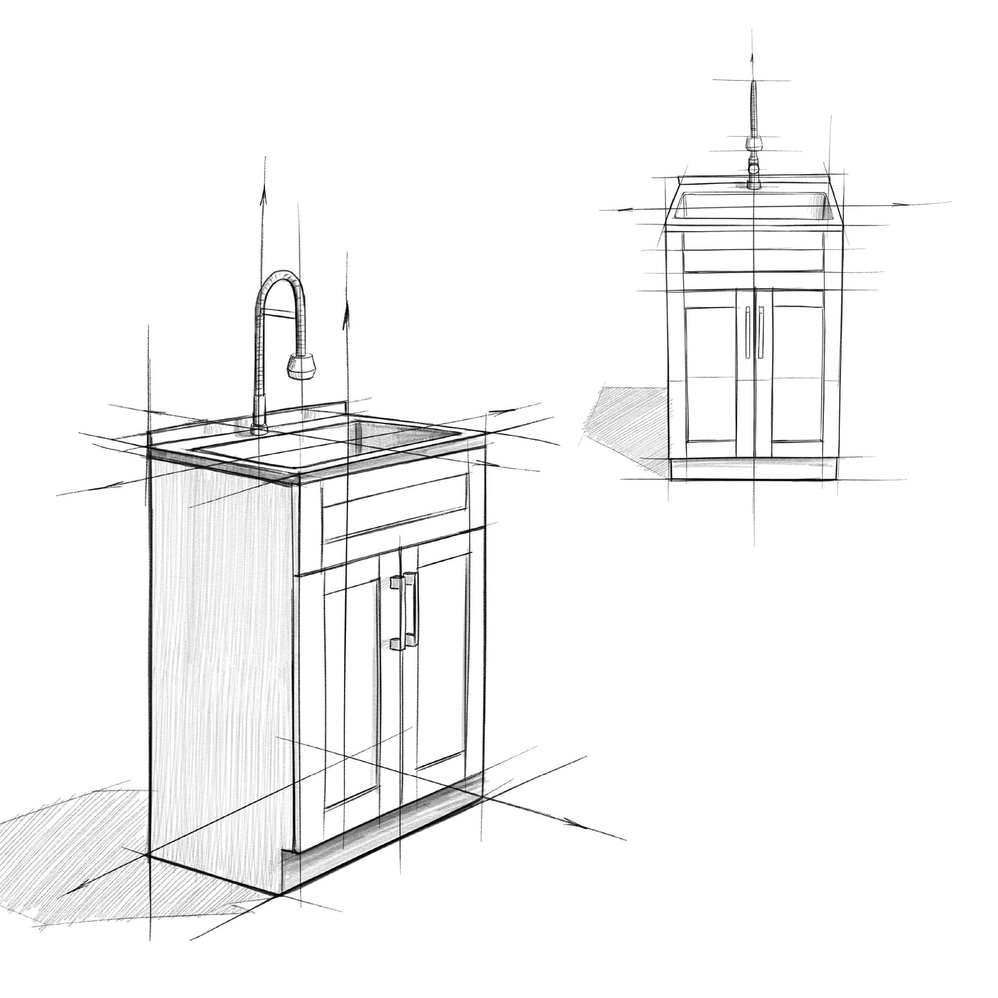 Simpli Home Hennessy 23.6-in Freestanding Laundry Sink with Cabinet