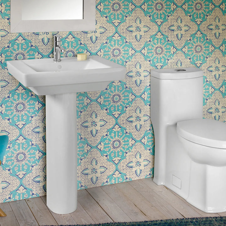 American Standard Boulevard Pedestal Combo Bathroom Sink, White, 24 x 19 in, Center Hole