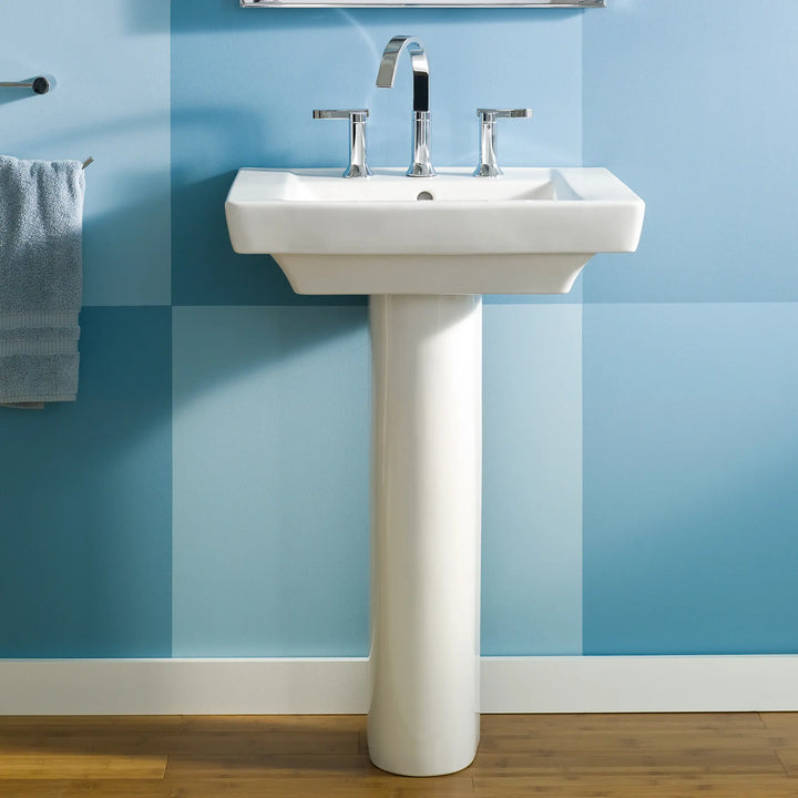 American Standard Boulevard 8" Widespread Pedestal Combo Bathroom Sink, White, Model 064180.020
