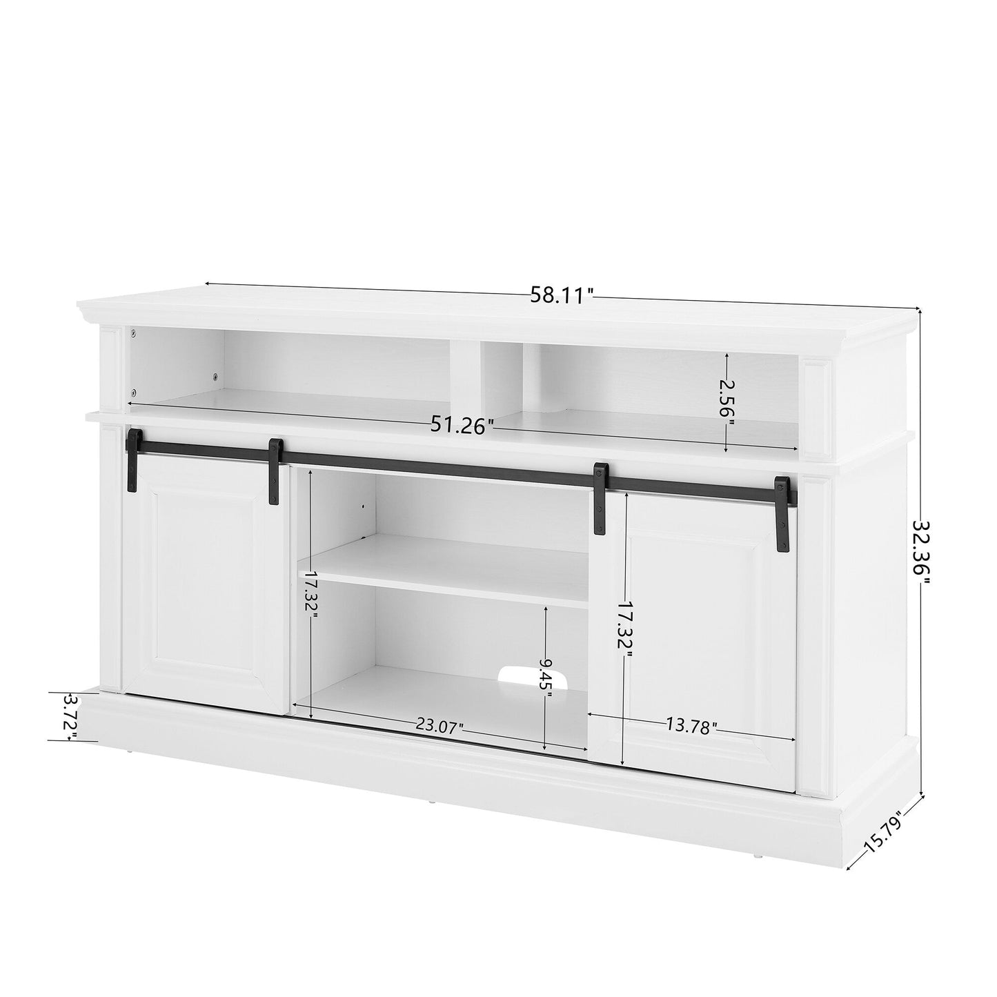 GZMR Mid Century style Entertainment TV Table Modern/Contemporary White Tv Cabinet (Accommodates TVs up to 65-in)