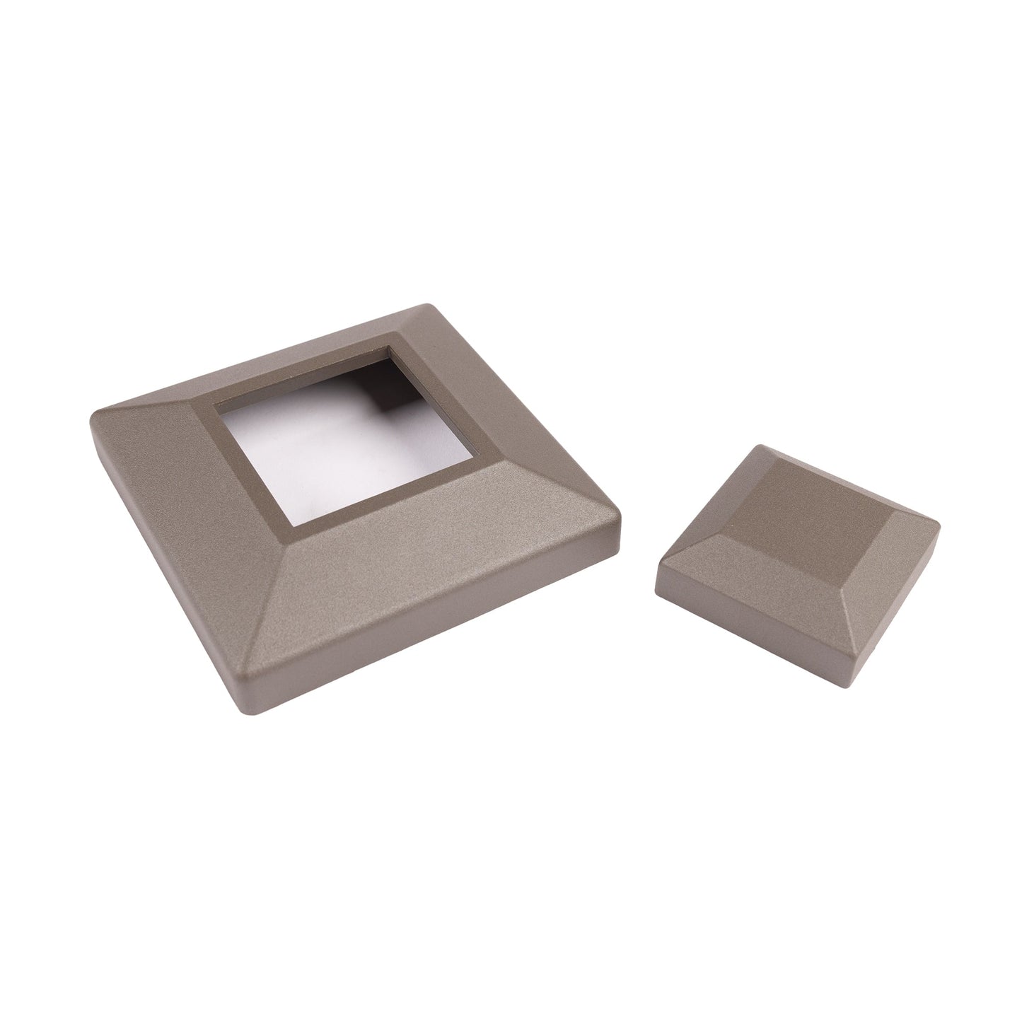 Deckorators Contemporary Cable 2.5-in x 2.5-in x 3-1/4-ft Textured Bronze Aluminum Deck Line Post