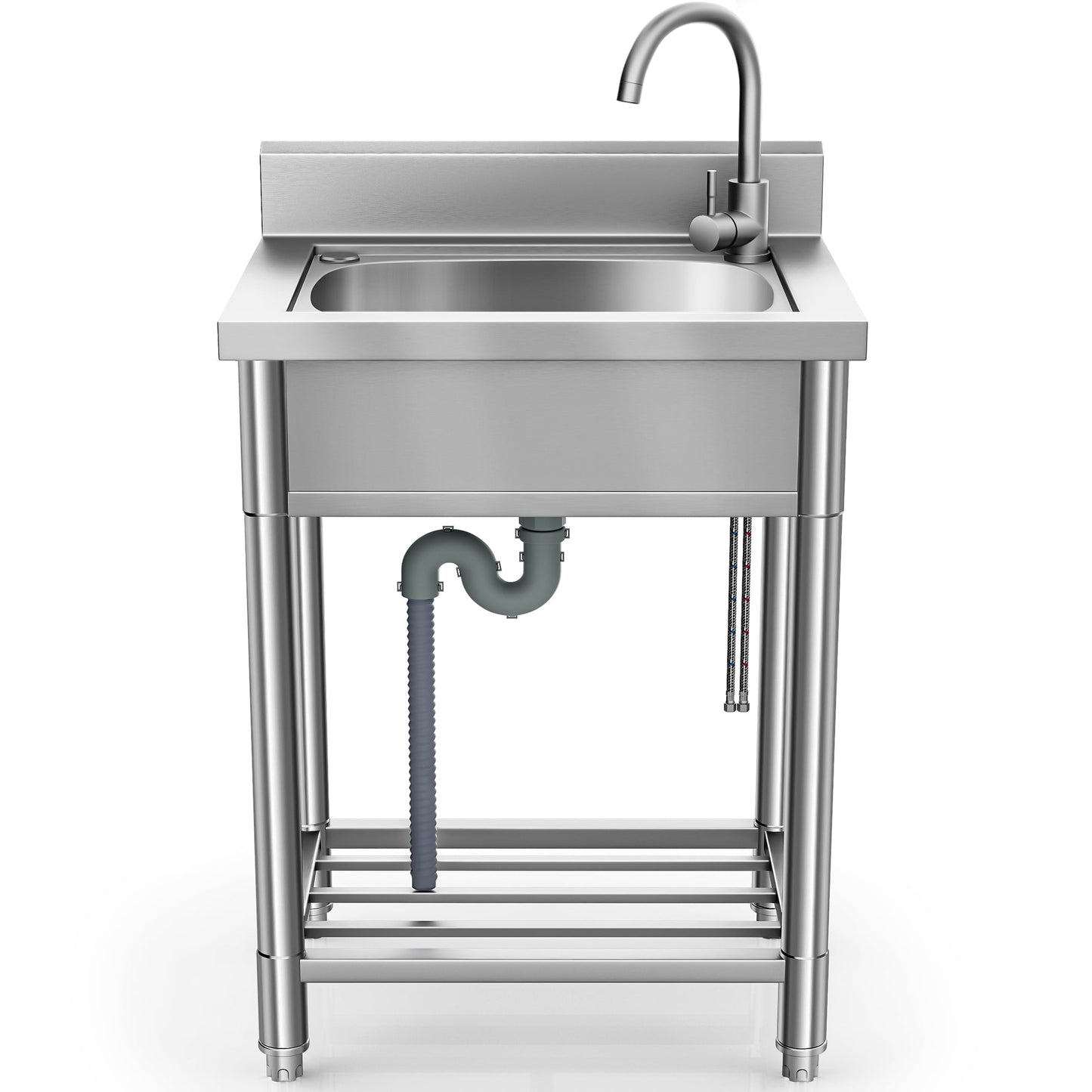 Wildaven Stainless Steel Freestanding Utility Tub - 54.99x61.01 in