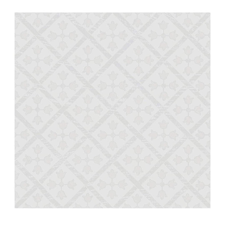 The Tile Life Etiquette White 8-in x 8-in Satin Porcelain Encaustic Floor and Wall Tile product image