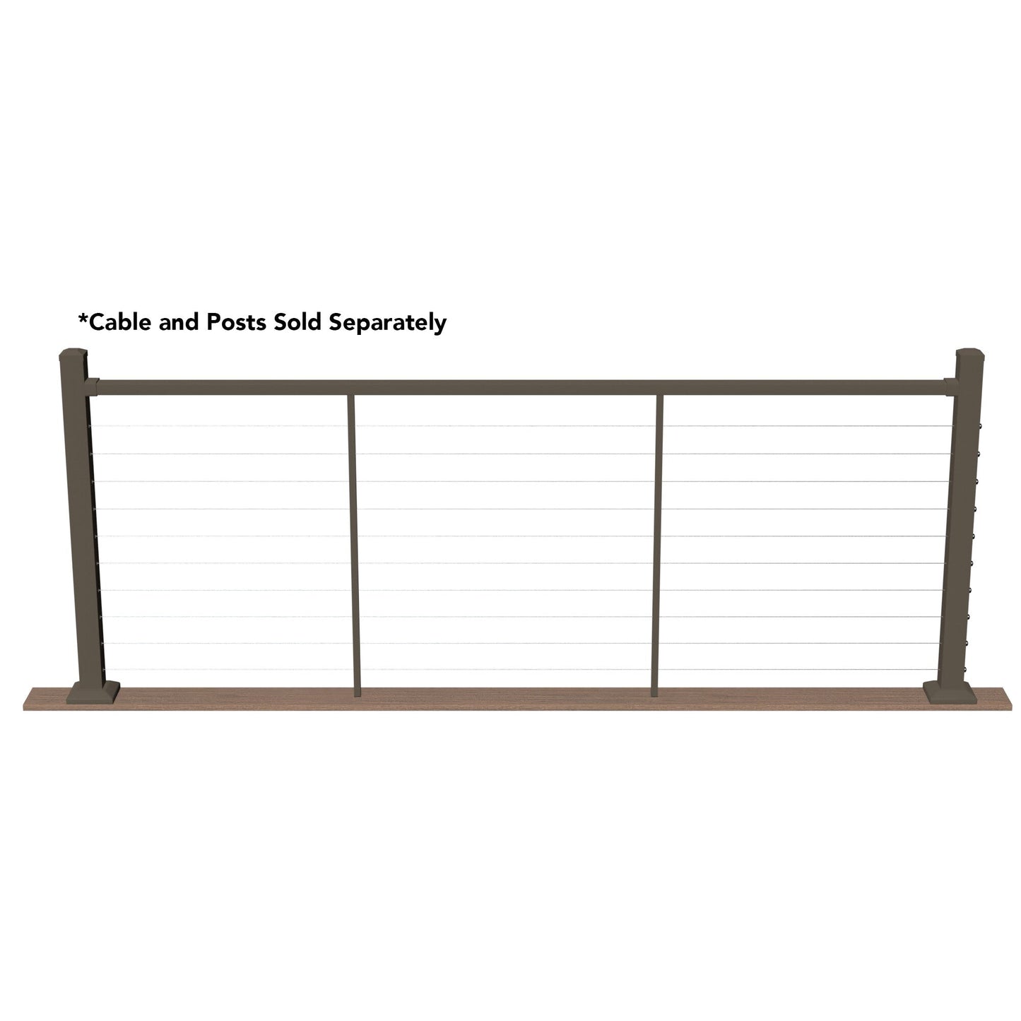Deckorators Contemporary Cable 8-ft x 36-in Textured Bronze Aluminum Deck Cable Rail Kit