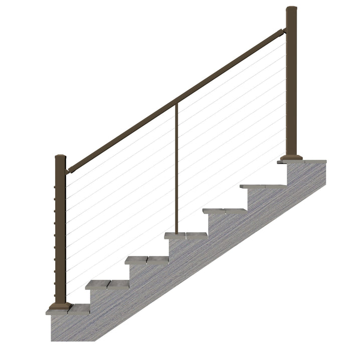 Deckorators Contemporary Cable 6-ft x 2-in Textured Bronze Aluminum Deck Stair Cable Rail Kit