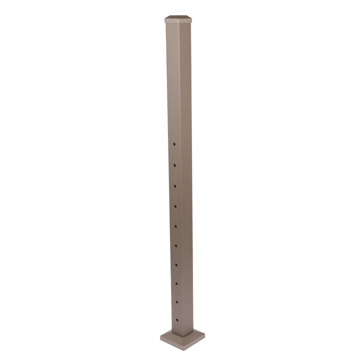 Deckorators Contemporary Cable 2.5-in x 2.5-in x 4-ft Textured Bronze Aluminum Deck Bottom Stair Post
