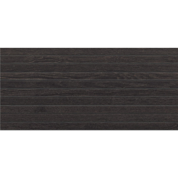 Daltile DEBONAIR ESTATE Ebony 12-in x 24-in Matte Porcelain Wood look Linear Mosaic Floor and Wall Tile product image