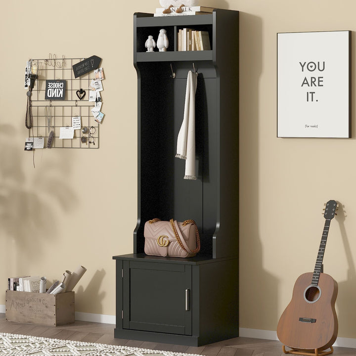 Yiekholo Casual 23.6-in Black Wood Hall Tree