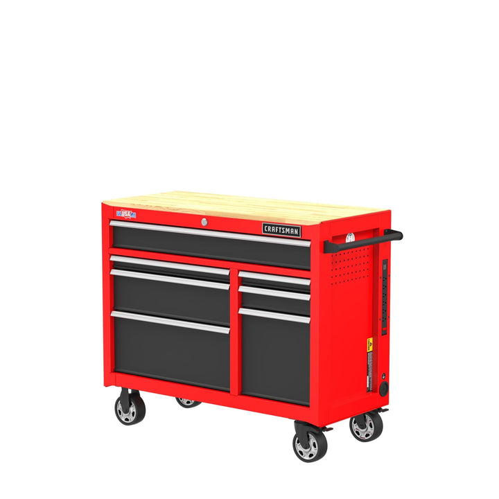 CRAFTSMAN 2000 Series 40.6-in L x 34-in H 7-Drawer Rolling Red Wood Work Bench