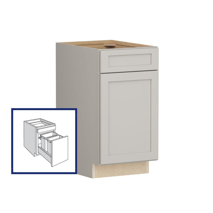 Shenandoah PRO Express Breckenridge 18-in W x 34.5-in H x 24-in D Stone Full Overlay Pull-out Wastebasket Base Fully Assembled Plywood Cabinet