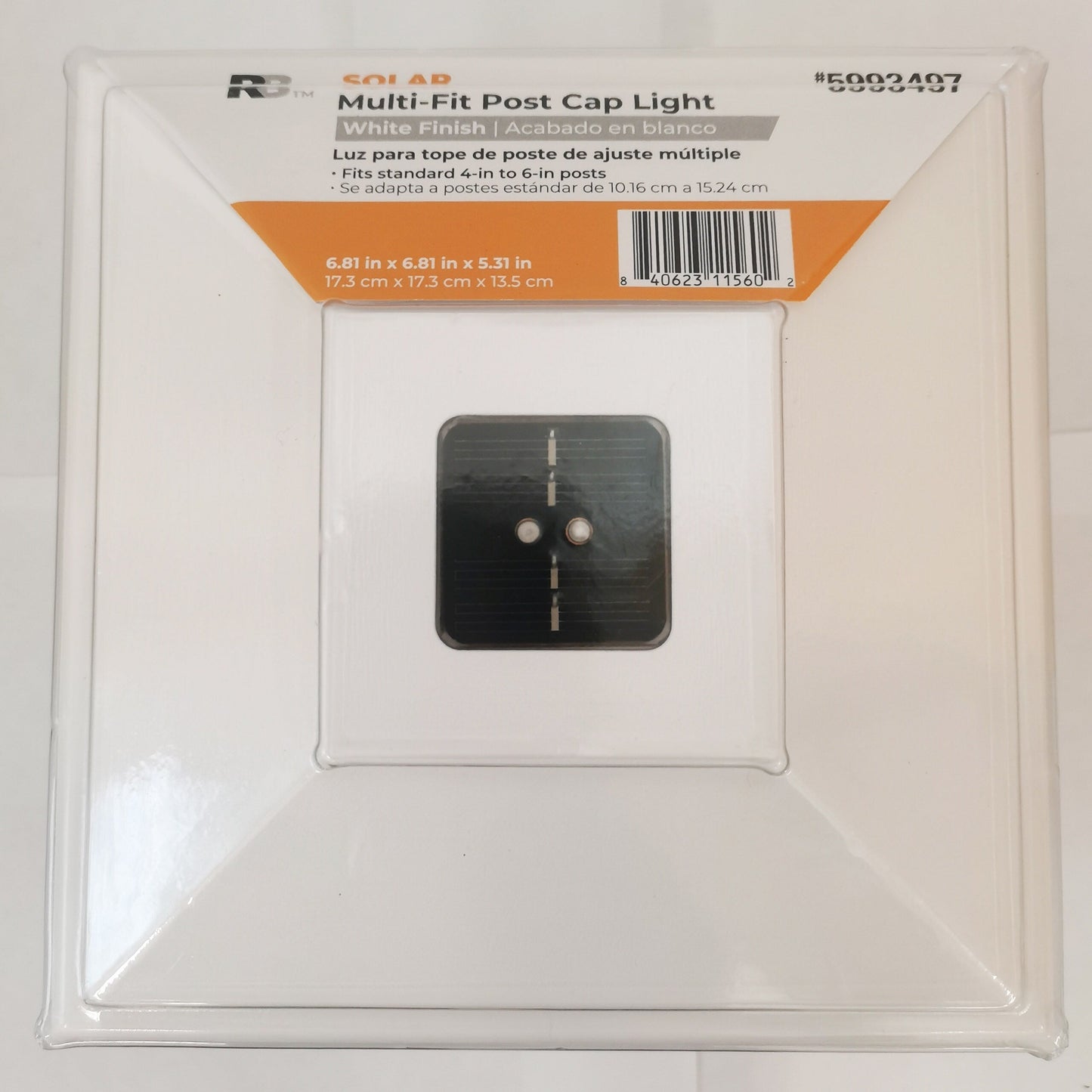 RELIABILT 4-in x 4-in 5-Lumen White Solar LED Outdoor Post Cap Light (5000 K)