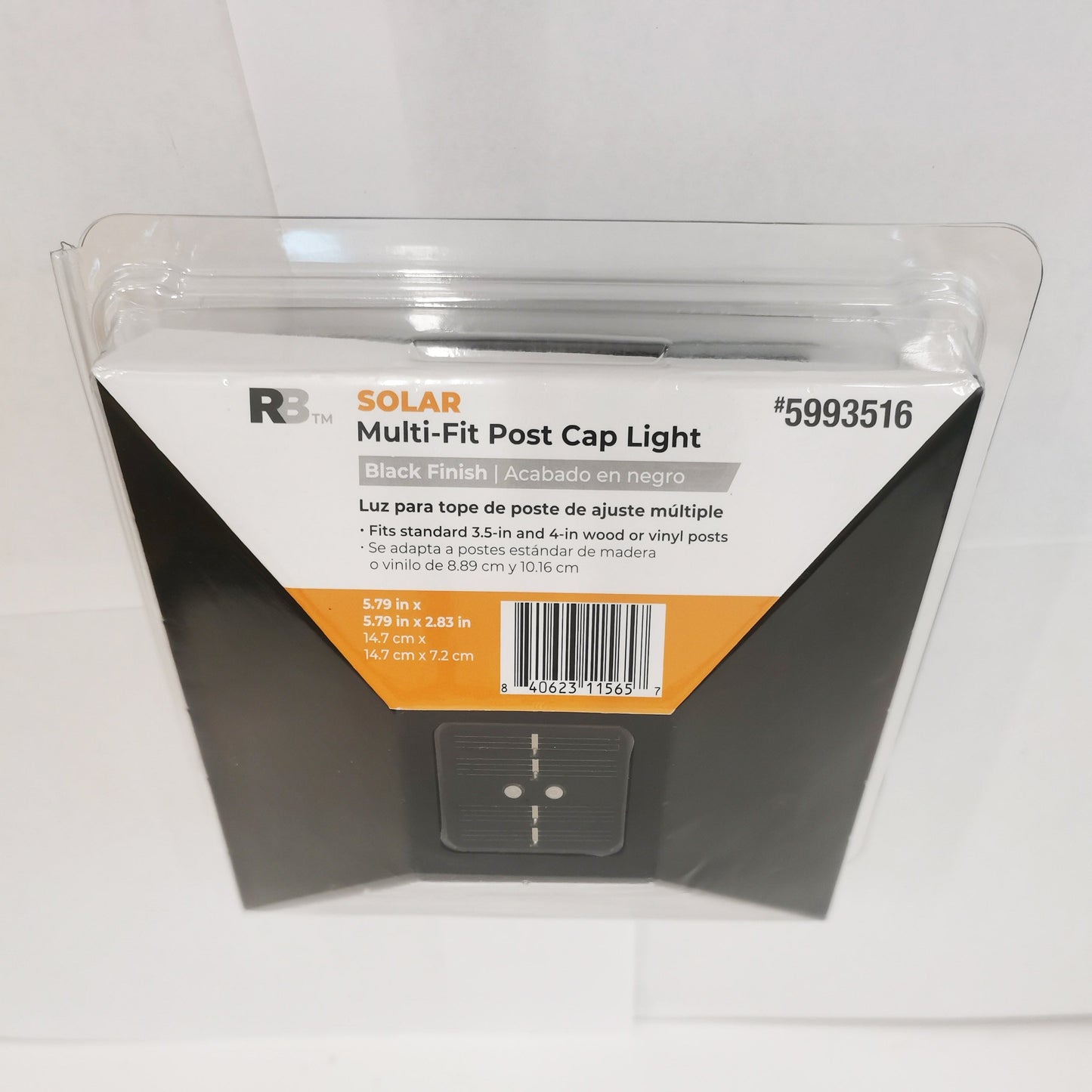RELIABILT 4-in x 4-in 5-Lumen Black Solar LED Outdoor Post Cap Light (5000 K)