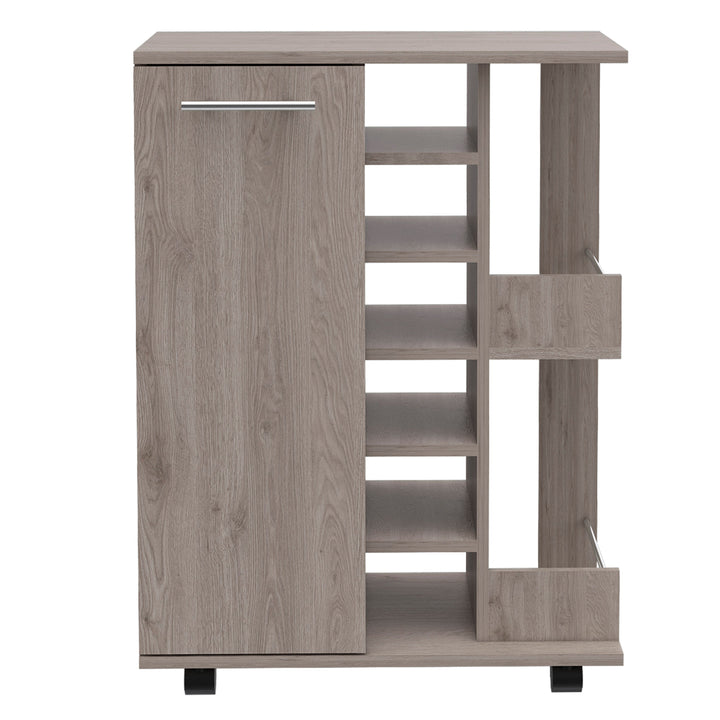Siavonce Light Oak 8-Shelf Office Cabinet