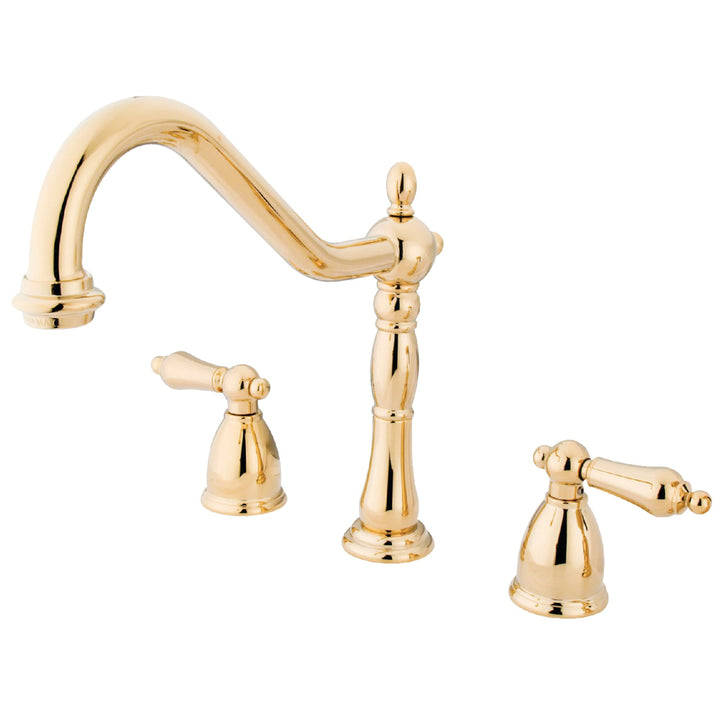 Elements of Design New Orleans Polished Brass 2-Handle Deck-Mount Bridge Kitchen Faucet
