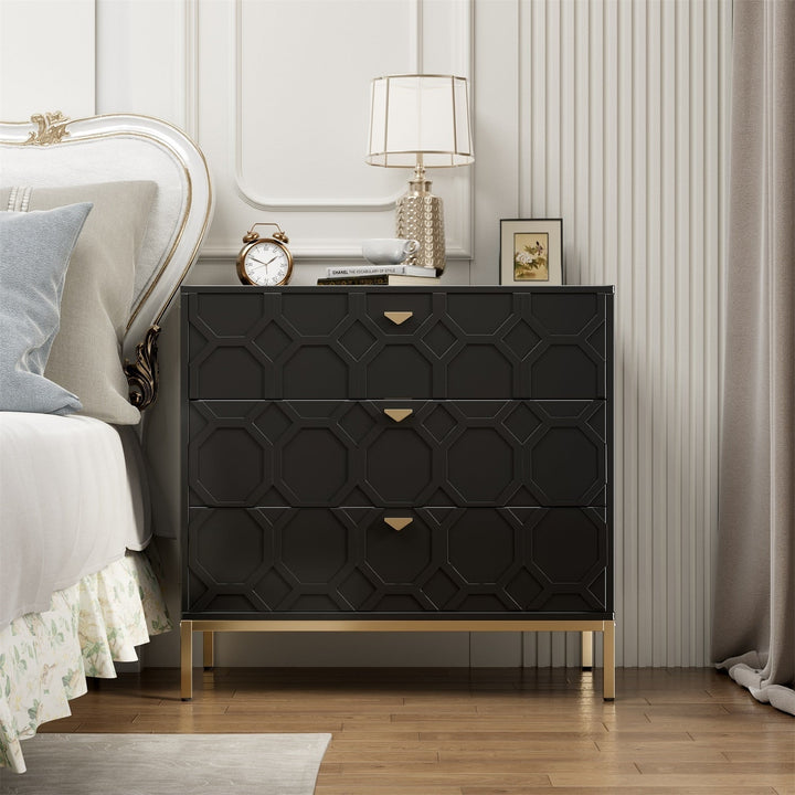 Mondawe 31.5 in. 3-Drawer Cabinet, Black