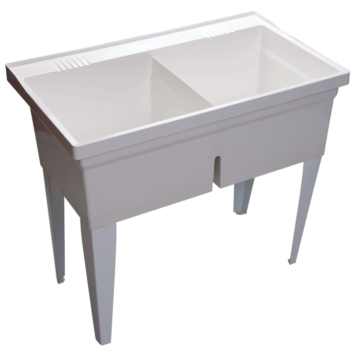 PROFLO 24x40 2-Basin White Freestanding Laundry Sink