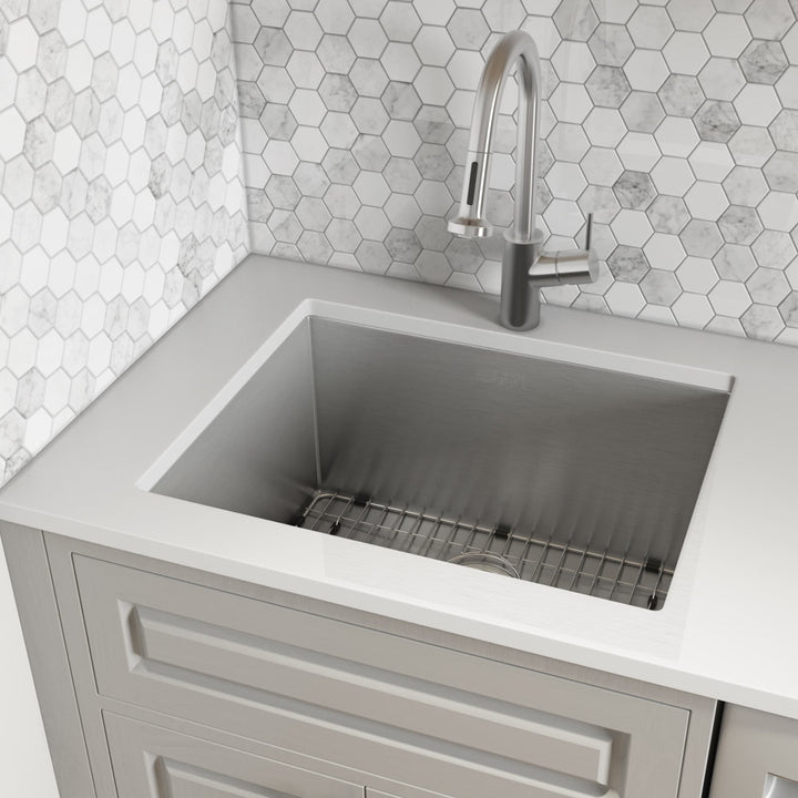 Ruvati 23-in x 18-in Stainless Steel Undermount Laundry Sink