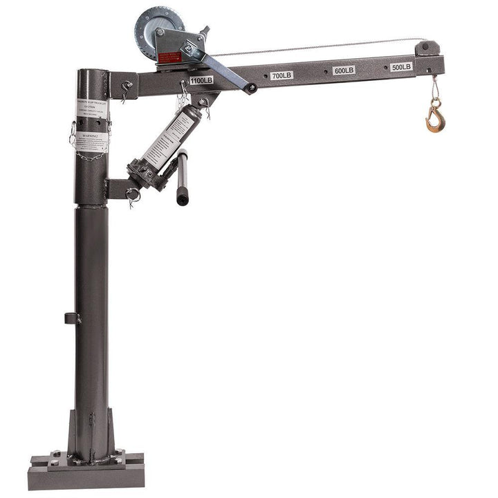 Stark 1100 lbs. Capacity Pickup Truck Crane Hydraulic Lift Hoist with Hand Winch - Super Arbor