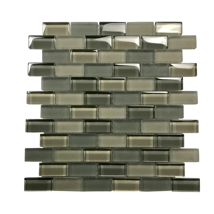 Abolos Free Flow Spa/glossy 12-in x 12-in Multi-finish Glass Brick look Mosaic Wall Tile product image