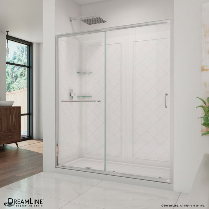 DreamLine Infinity-Z Chrome 3-Piece Alcove Shower Kit (Common: 32-in x 60-in; Actual: 32-in x 60-in)