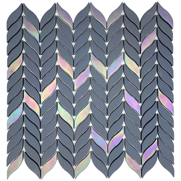 Apollo Tile Alabaster Anchor Gray 12-in x 12-in Matte Recycled glass Patterned Multi-shaped Mosaic Floor and Wall Tile product image