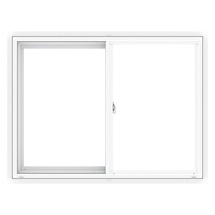 Pella 250 Series 59-1/2-in x 47-1/2-in x 3-1/4-in Jamb Left-Operable Vinyl Sliding Window, White, Half Screen Included