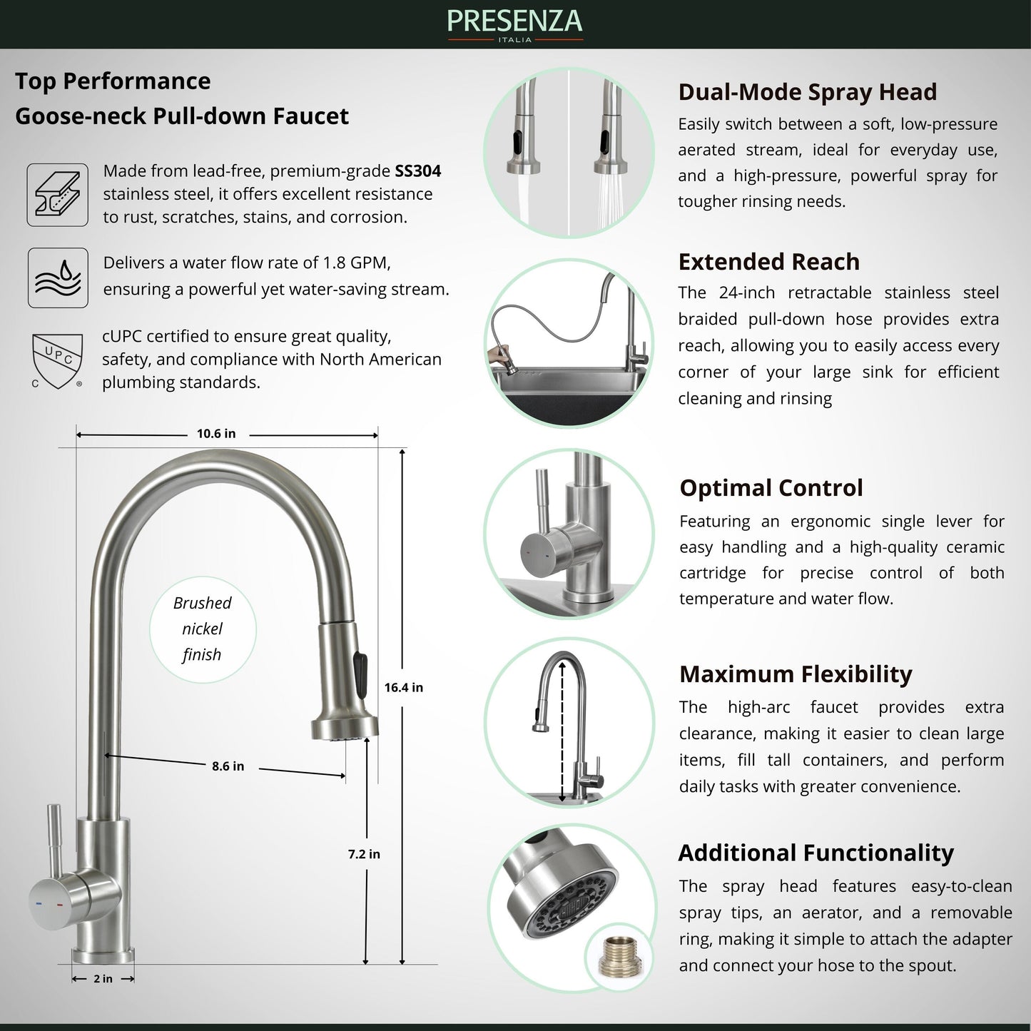 Presenza 24.1-in Brushed Steel Drop-In Utility Tub with Faucet