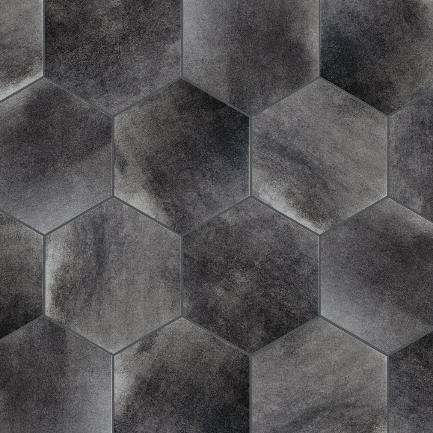 Affinity Tile Industrial Hex Black 9-in x 10-in Multi-finish Porcelain Hexagon Floor and Wall Tile product image